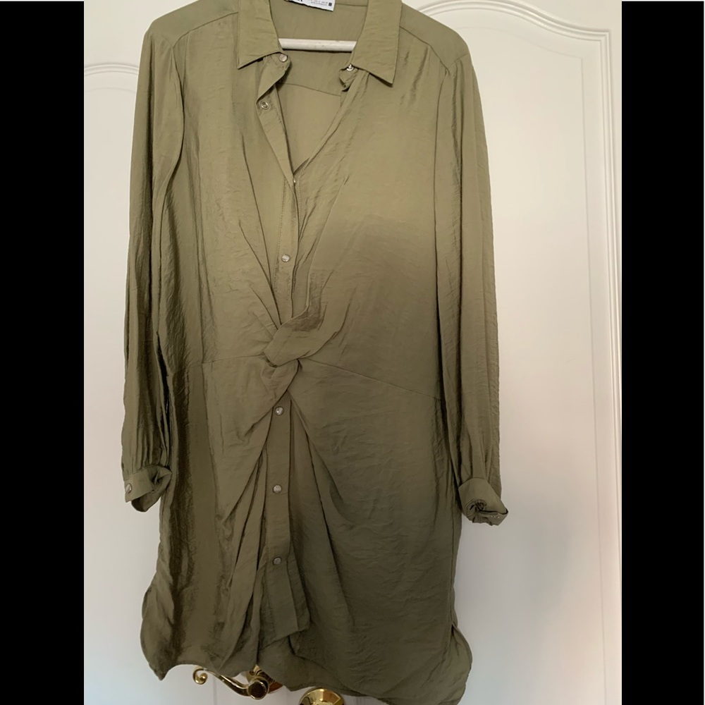 Zara button collared dress